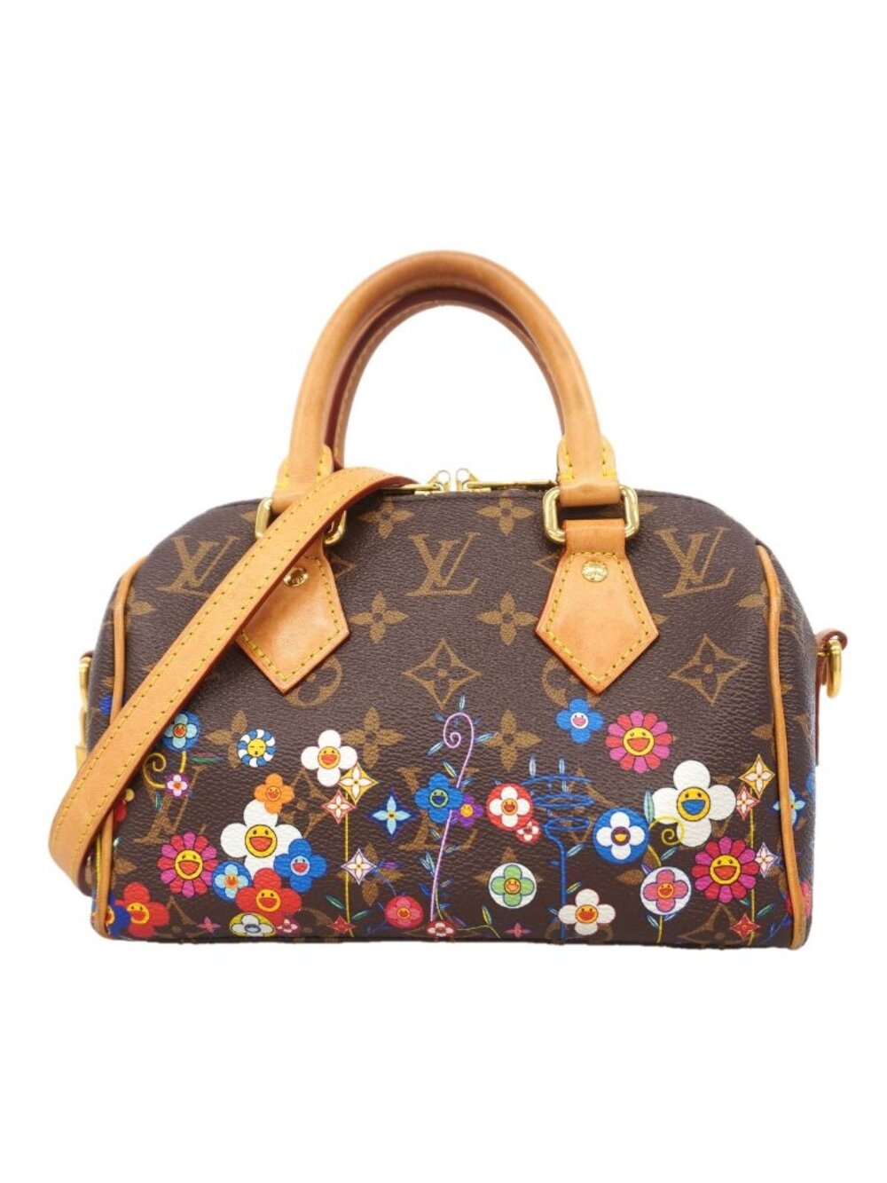 Louis Vuitton Handbag Monogram Super Flat Takashi Murakami Collaboration Speedy